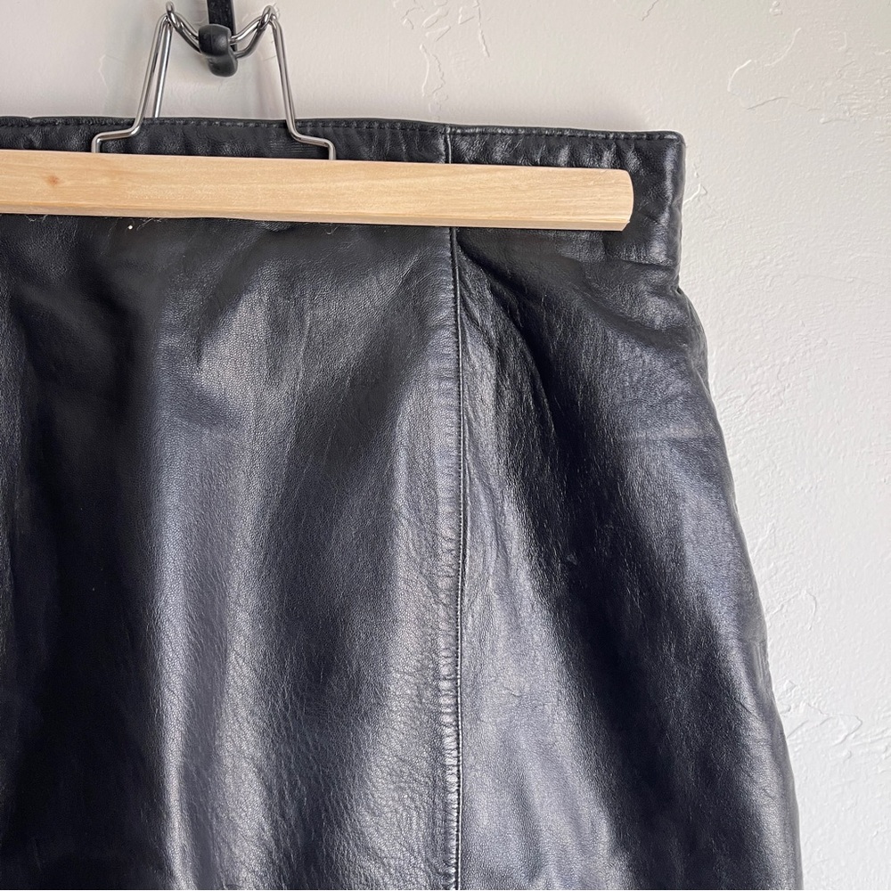 Evan Davies Calfskin Leather Skirt